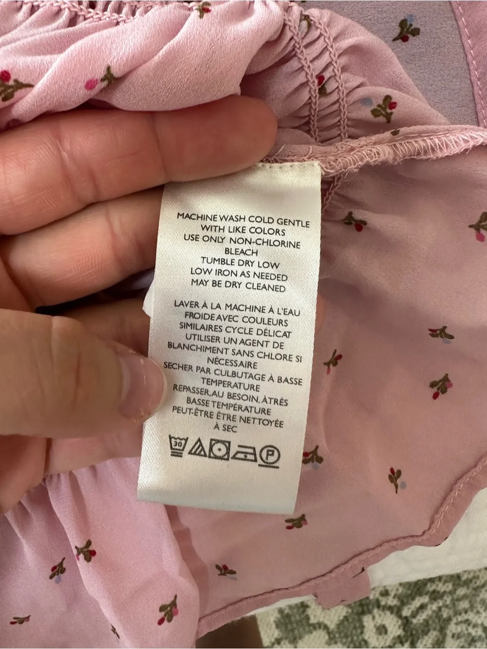 Free People Mauve Dot Smocked Crop Top